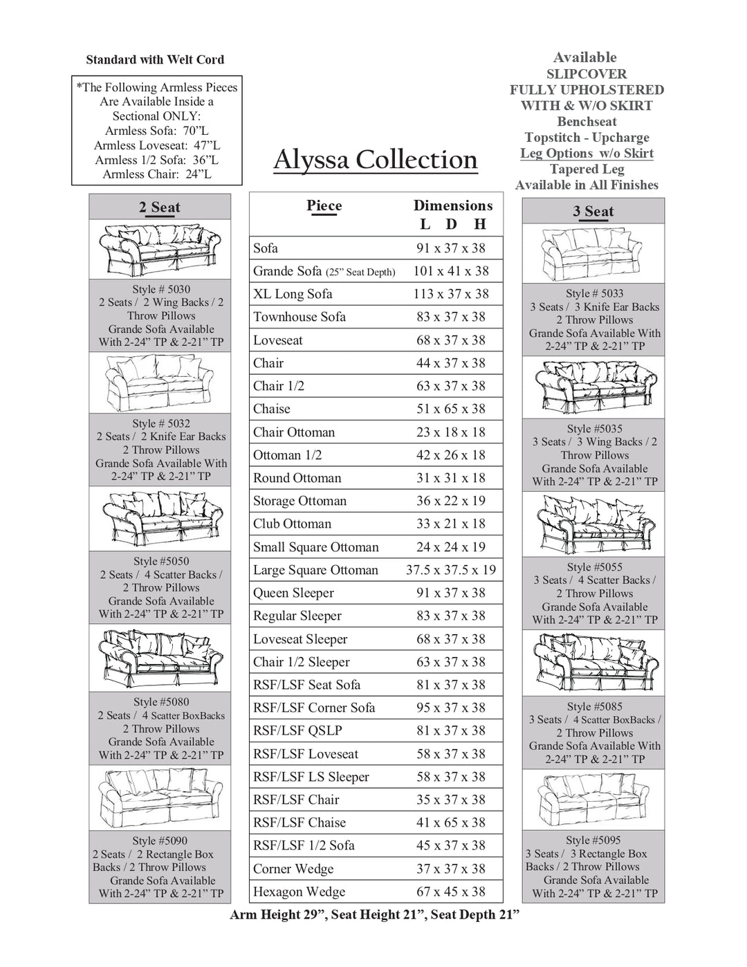 Alyssa Sectional Collection