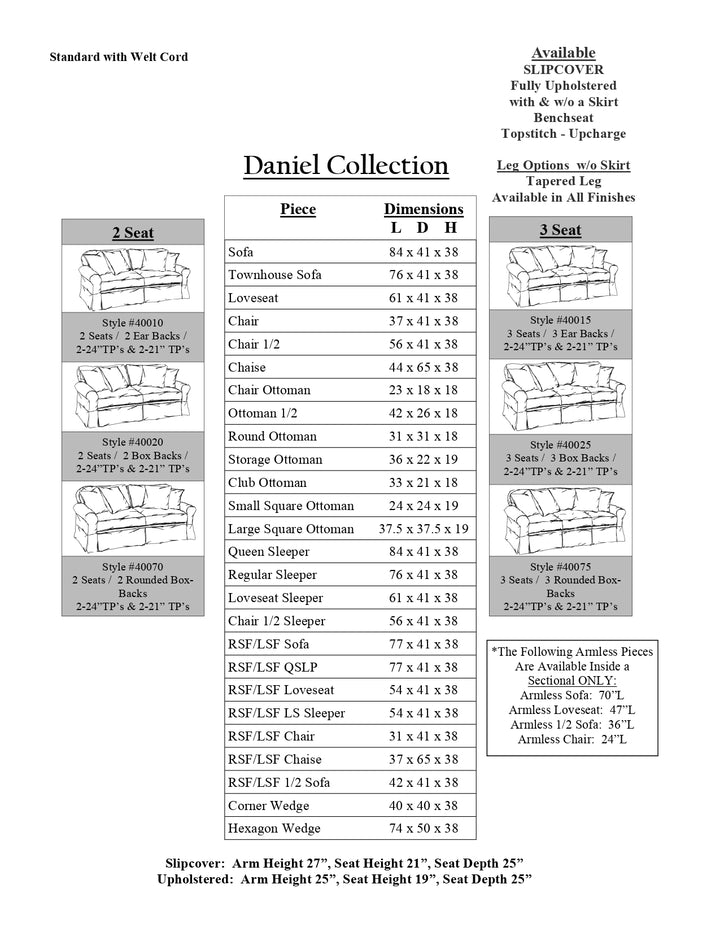 Daniel sectional Collection