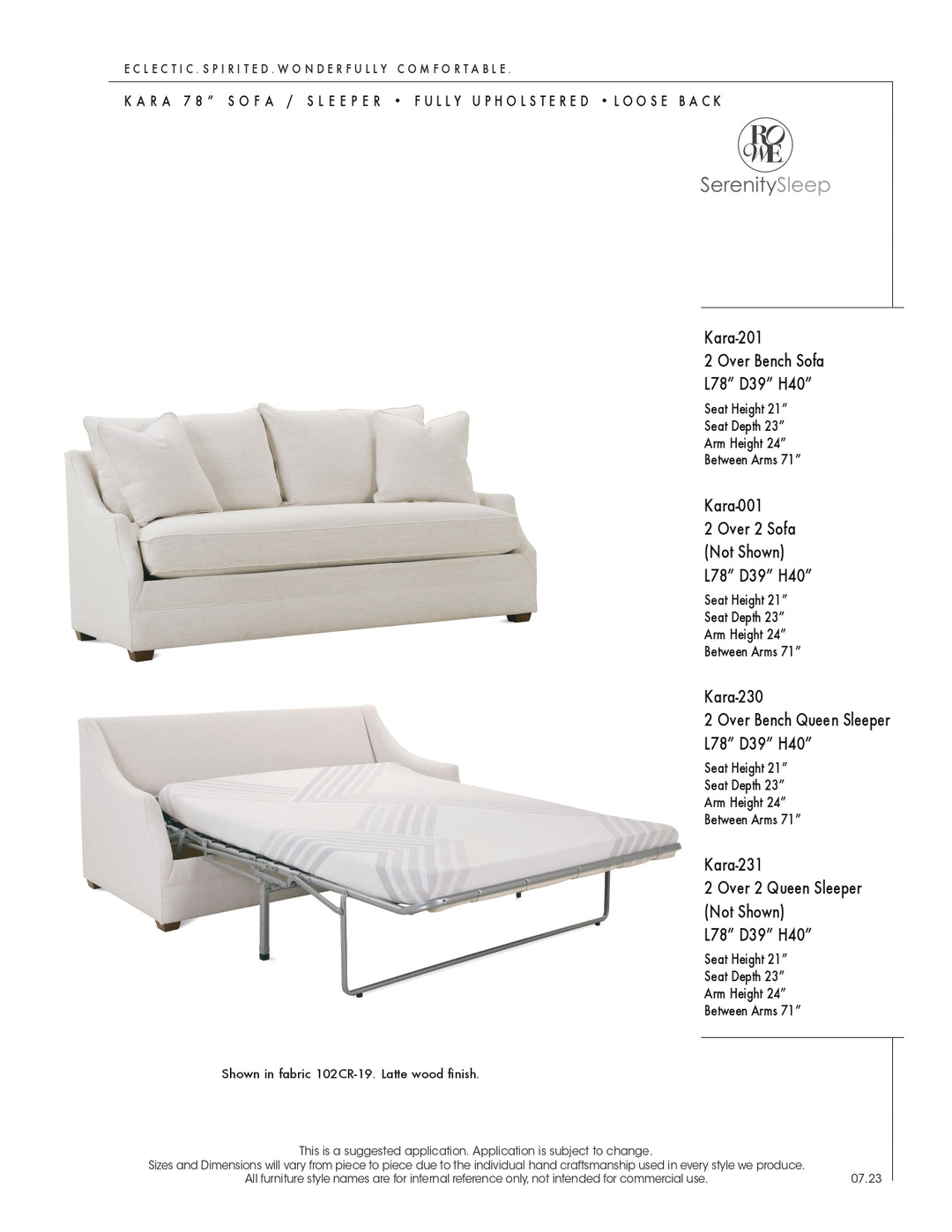 Kara Serenity Sleeper Sofa