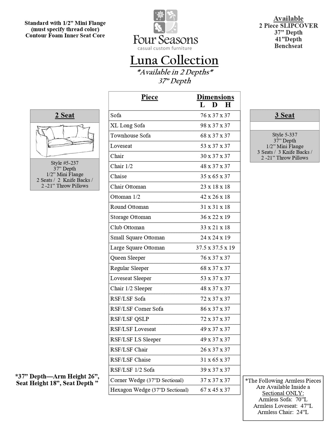 Luna 37 Sectional Collection