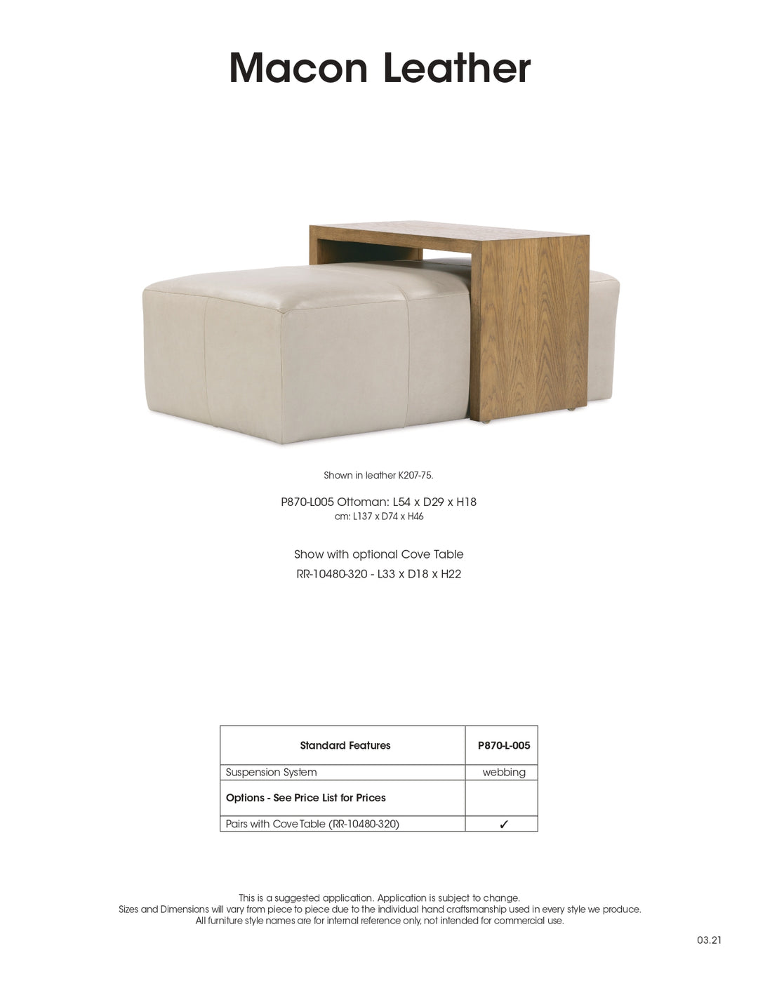 Macon Leather Ottoman