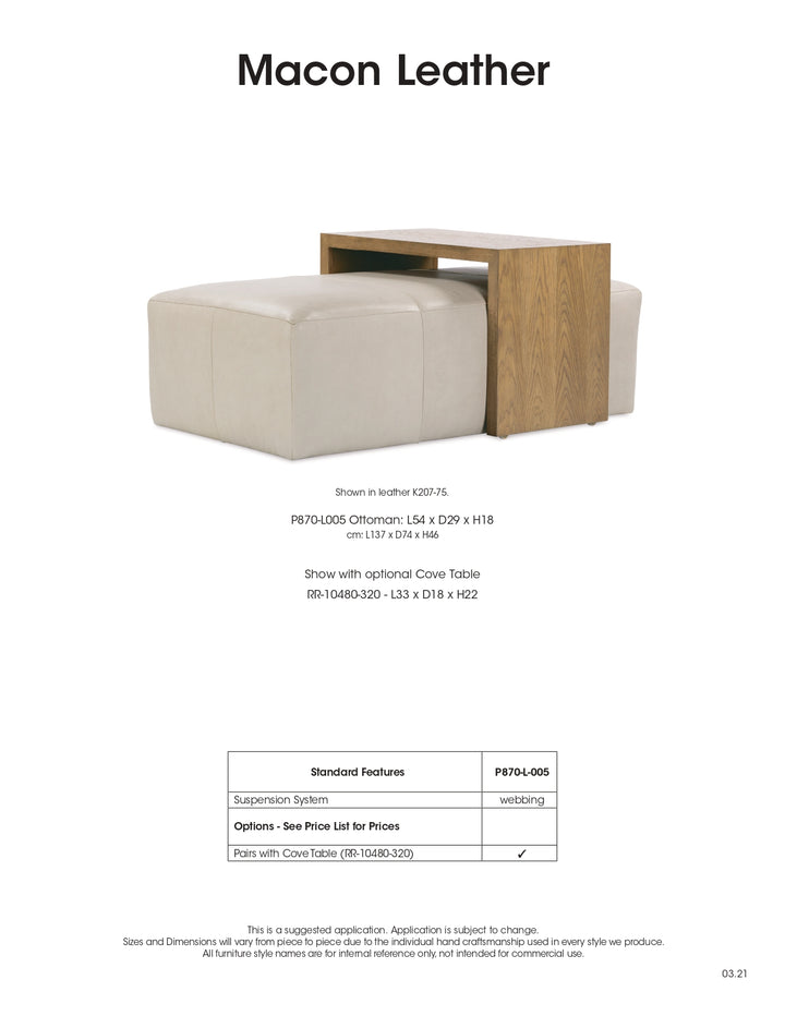 Macon Leather Ottoman