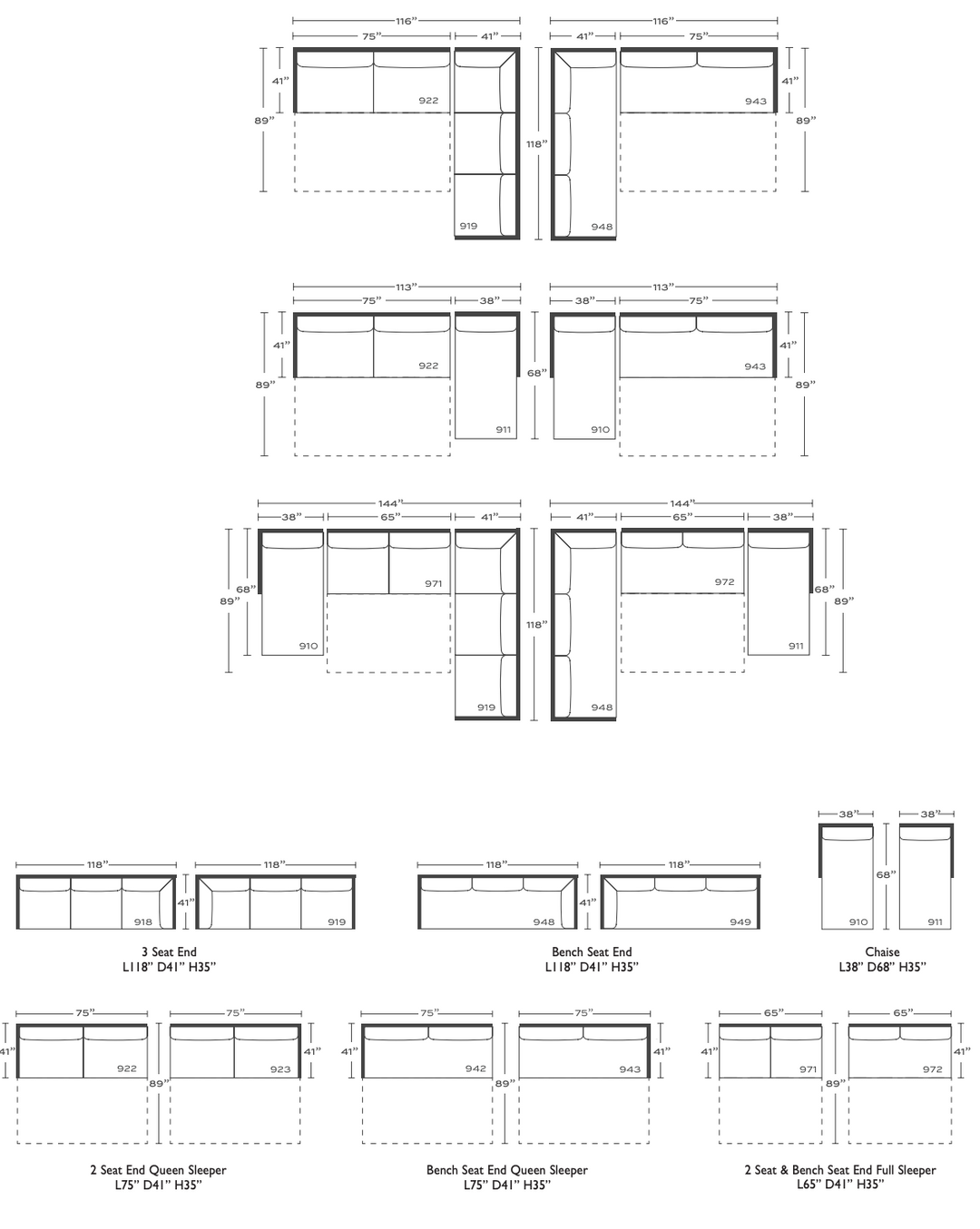 Sylvie Serenity Sleeper Sectional