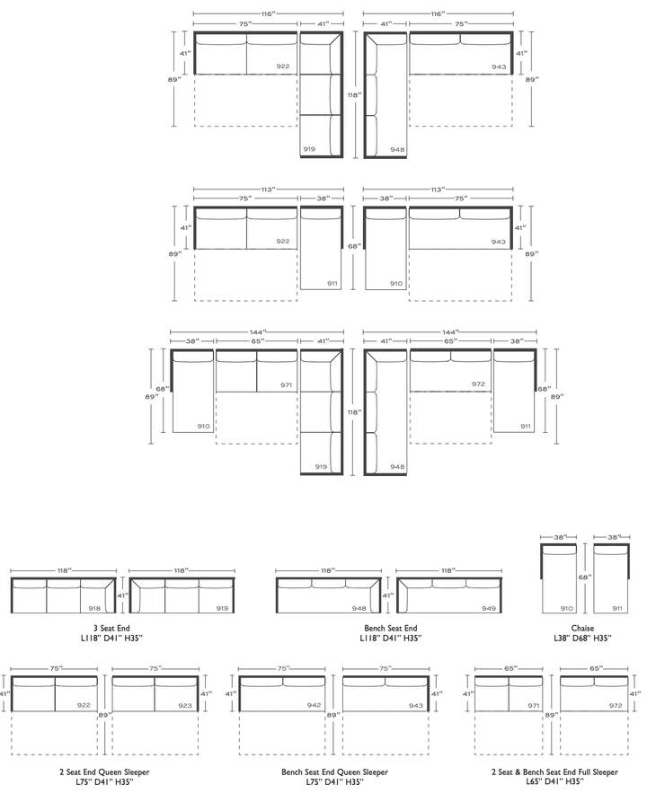 Sylvie Serenity Sleeper Sectional